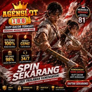 AGENSLOT188 memeriahkan bulan Agustus dengan desain bertema HUT Kemerdekaan Indonesia bernuansa merah putih yang penuh warna dan semangat.